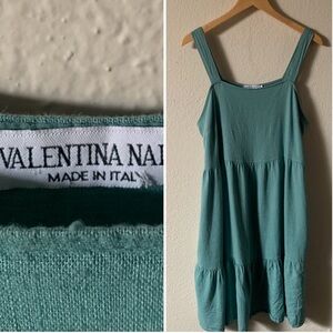 Valentina Naldi Linem Teal Tiered Sundress